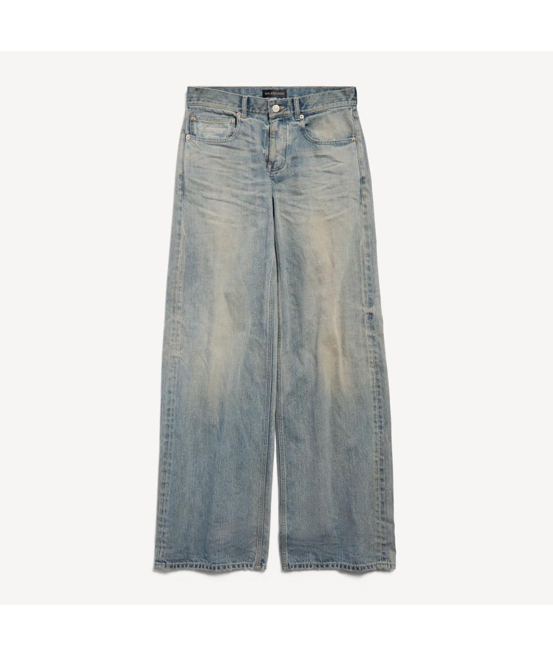 BALENCIAGA Голубые хлопковые джинсы клеш, фото 1