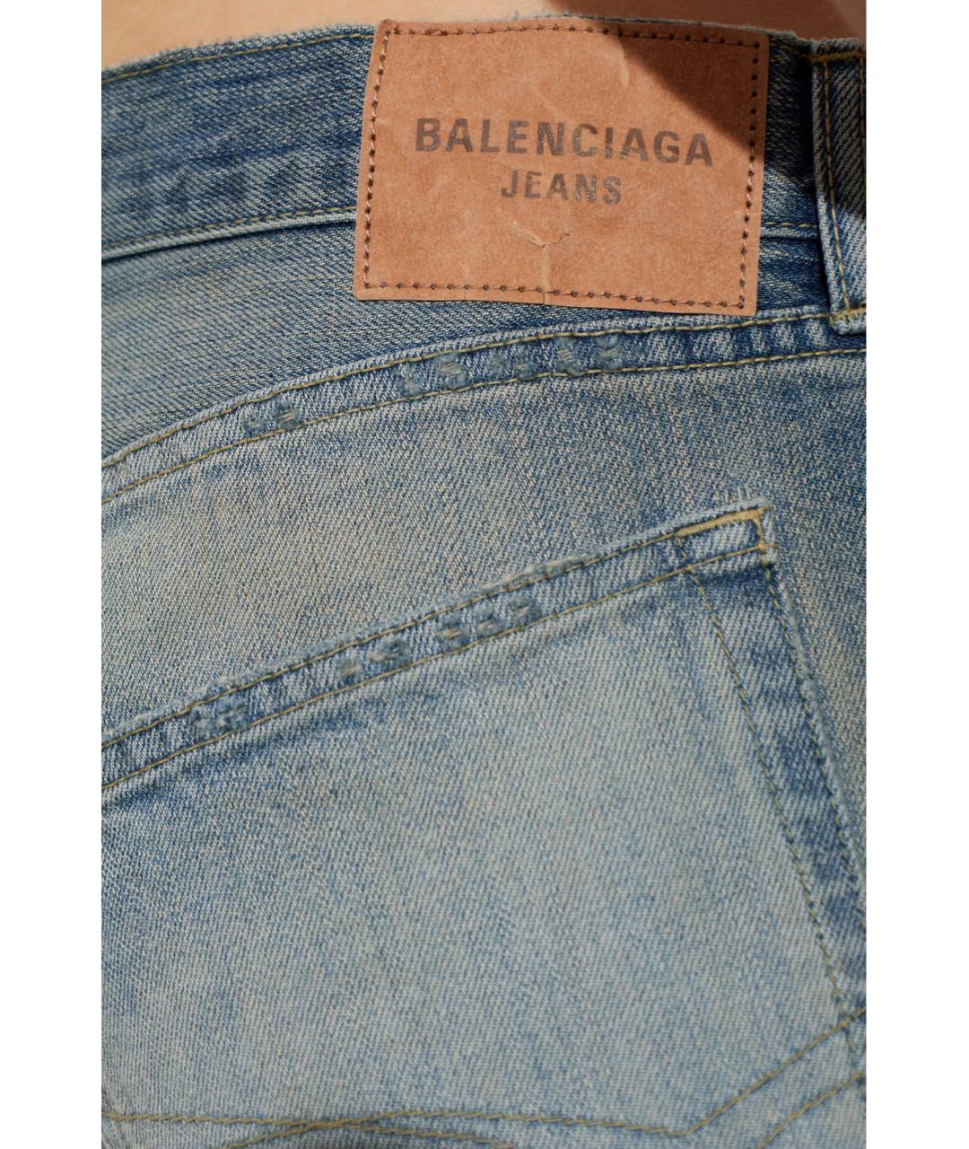 BALENCIAGA Голубые хлопковые джинсы клеш, фото 7