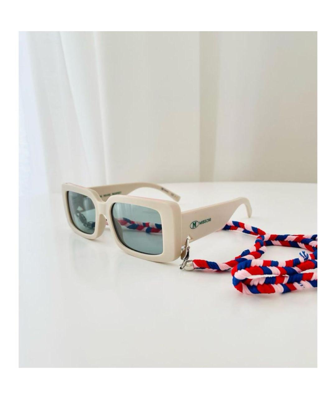 MISSONI Бежевые пластиковые солнцезащитные очки, фото 2