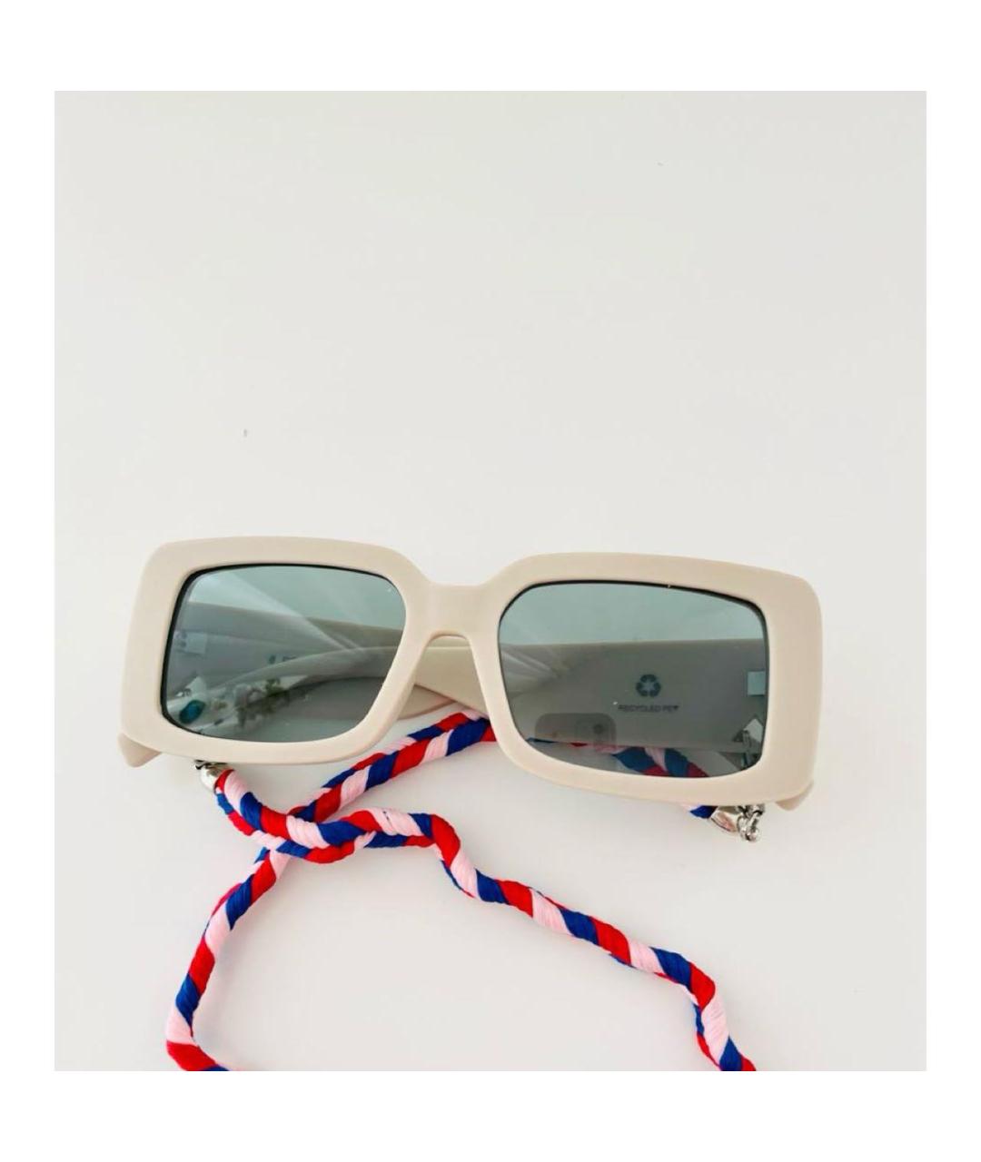 MISSONI Бежевые пластиковые солнцезащитные очки, фото 4