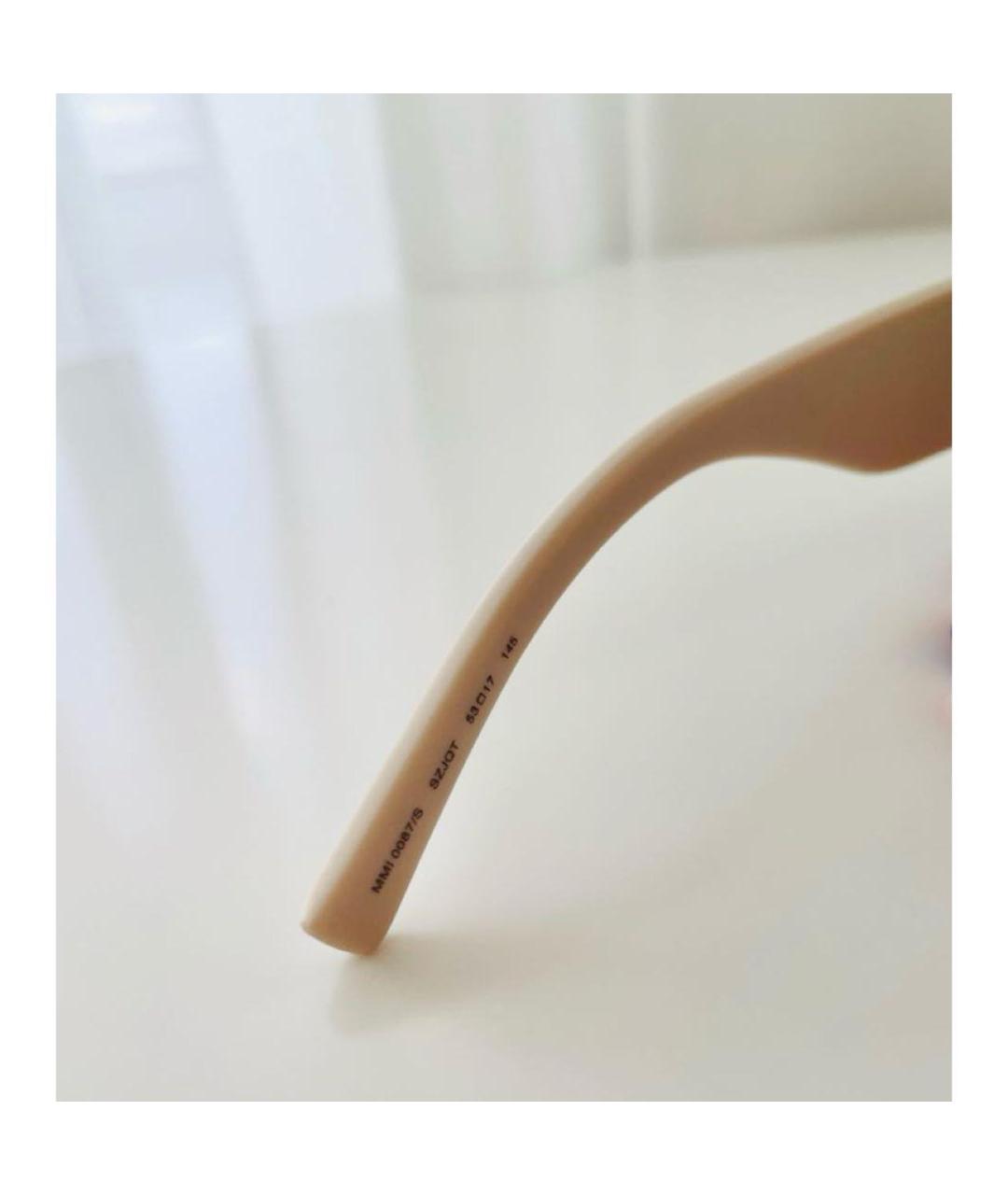 MISSONI Бежевые пластиковые солнцезащитные очки, фото 7