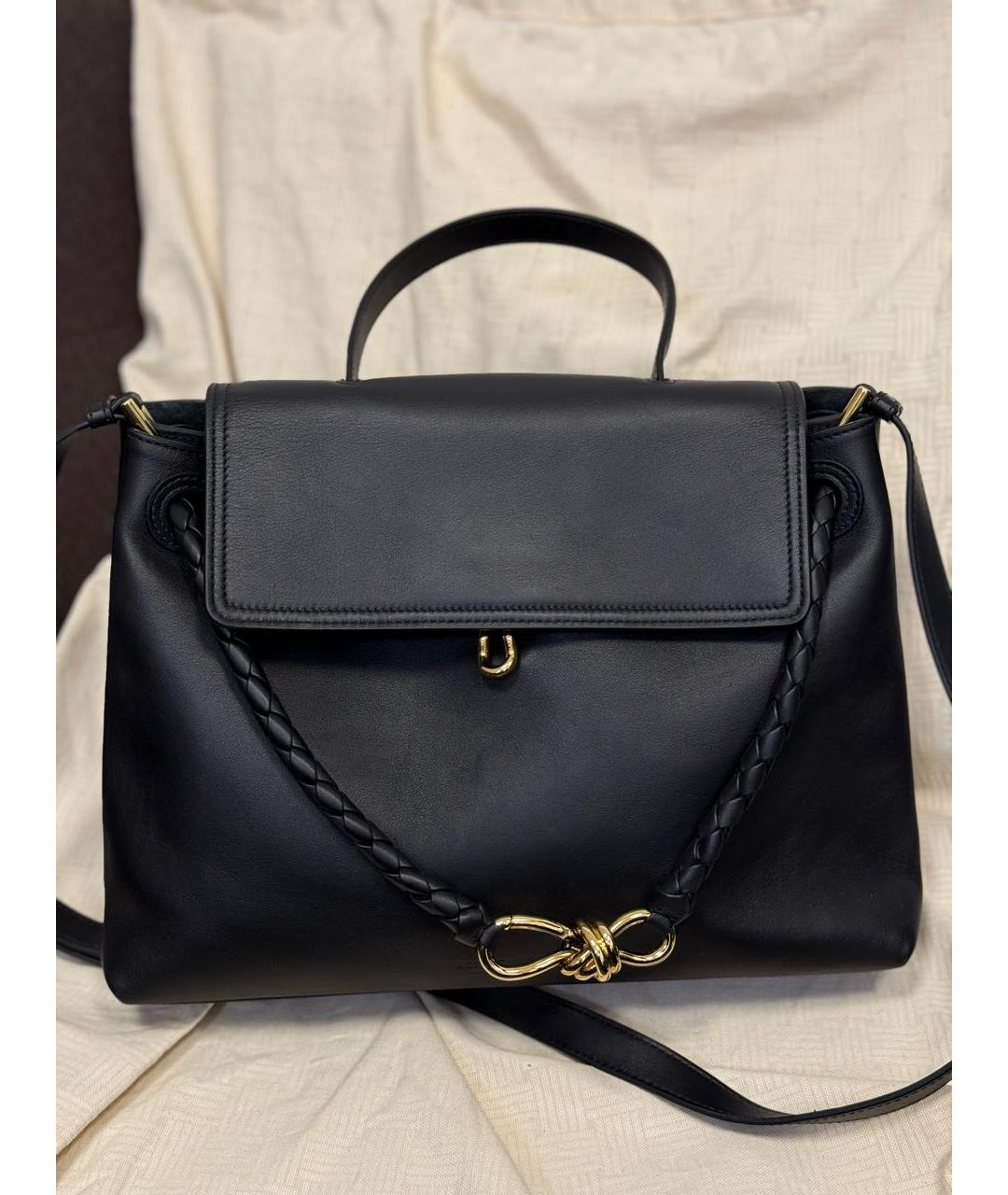 BOTTEGA VENETA Черная кожаная сумка через плечо, фото 2