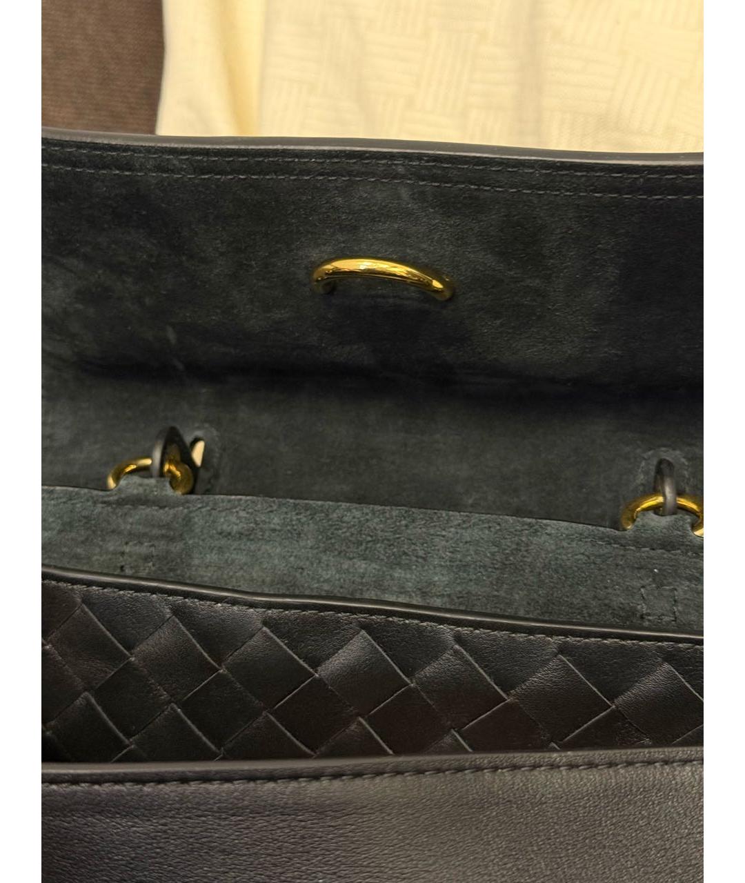 BOTTEGA VENETA Черная кожаная сумка через плечо, фото 8