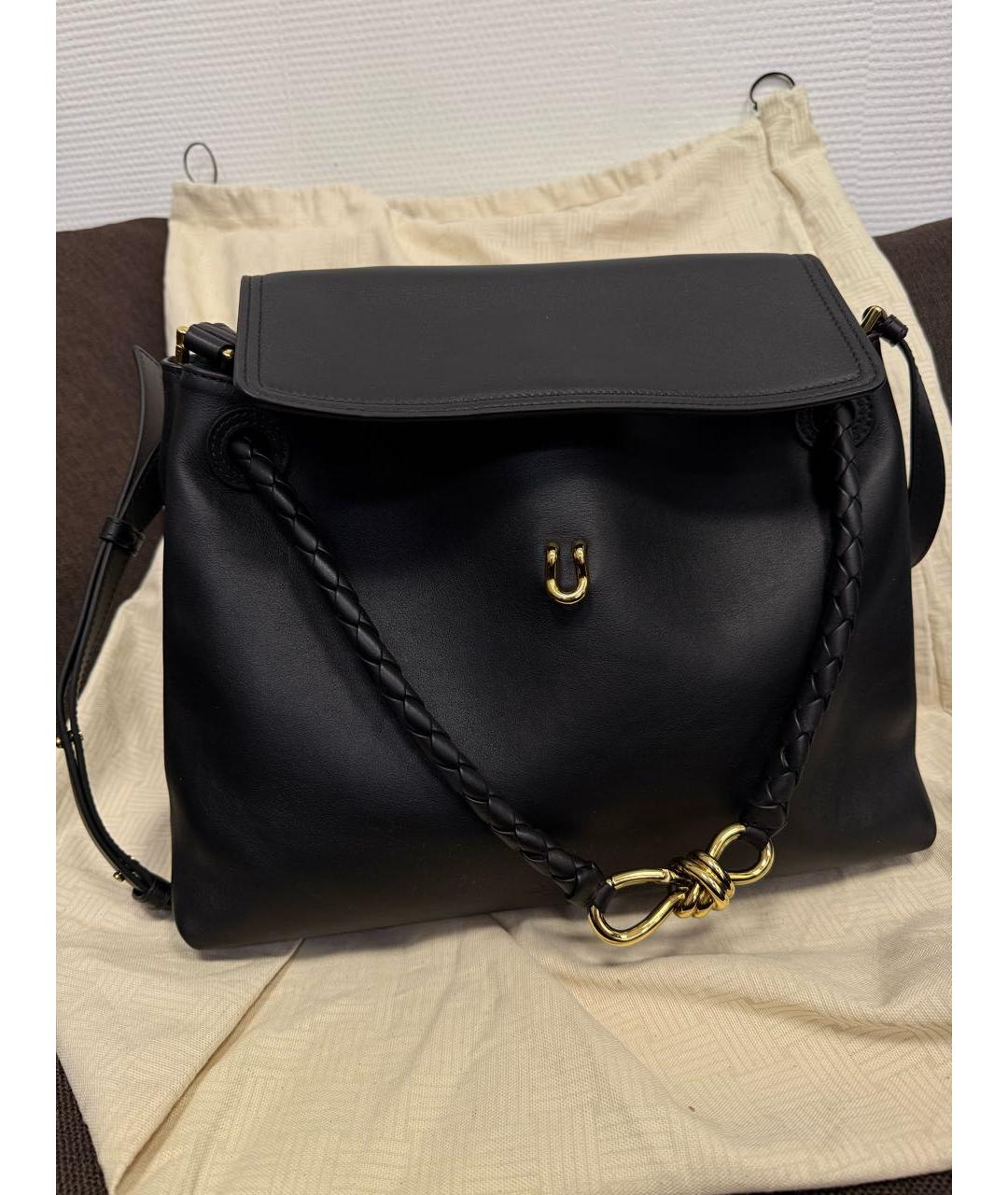 BOTTEGA VENETA Черная кожаная сумка через плечо, фото 3