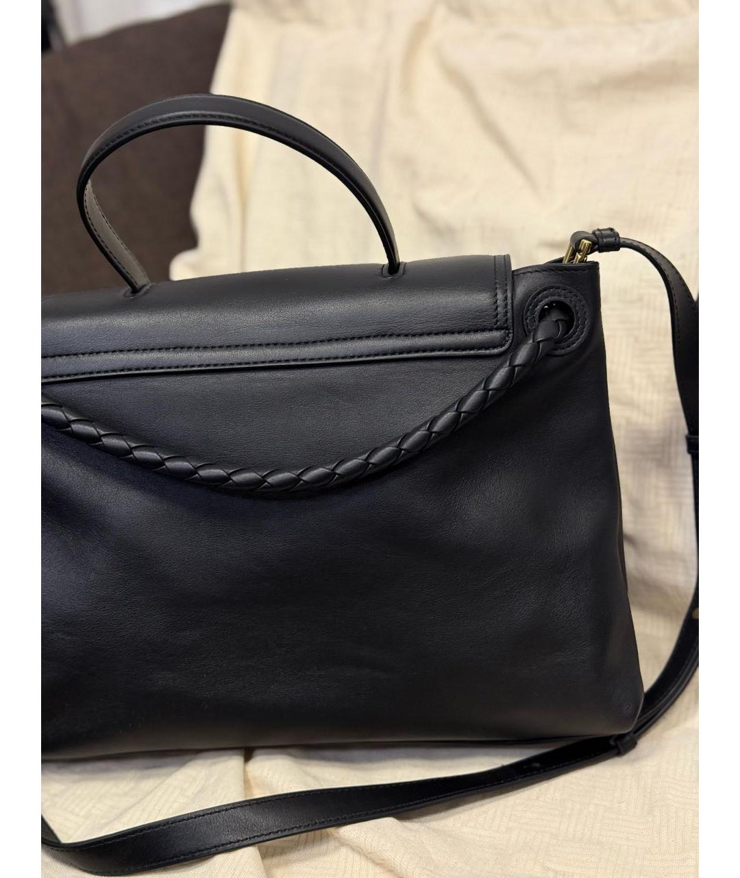 BOTTEGA VENETA Черная кожаная сумка через плечо, фото 4