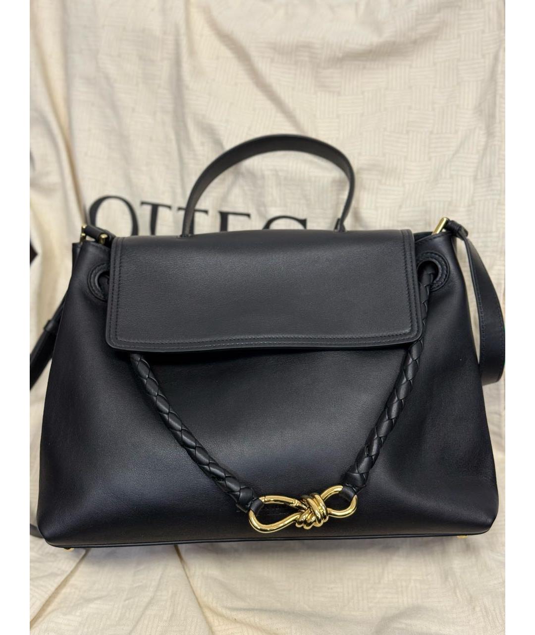 BOTTEGA VENETA Черная кожаная сумка через плечо, фото 5