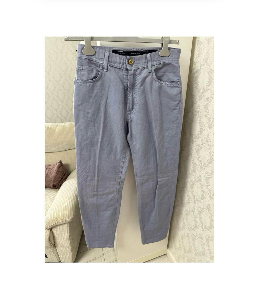 STEFANO RICCI Фиолетовые хлопковые повседневные брюки, фото 2