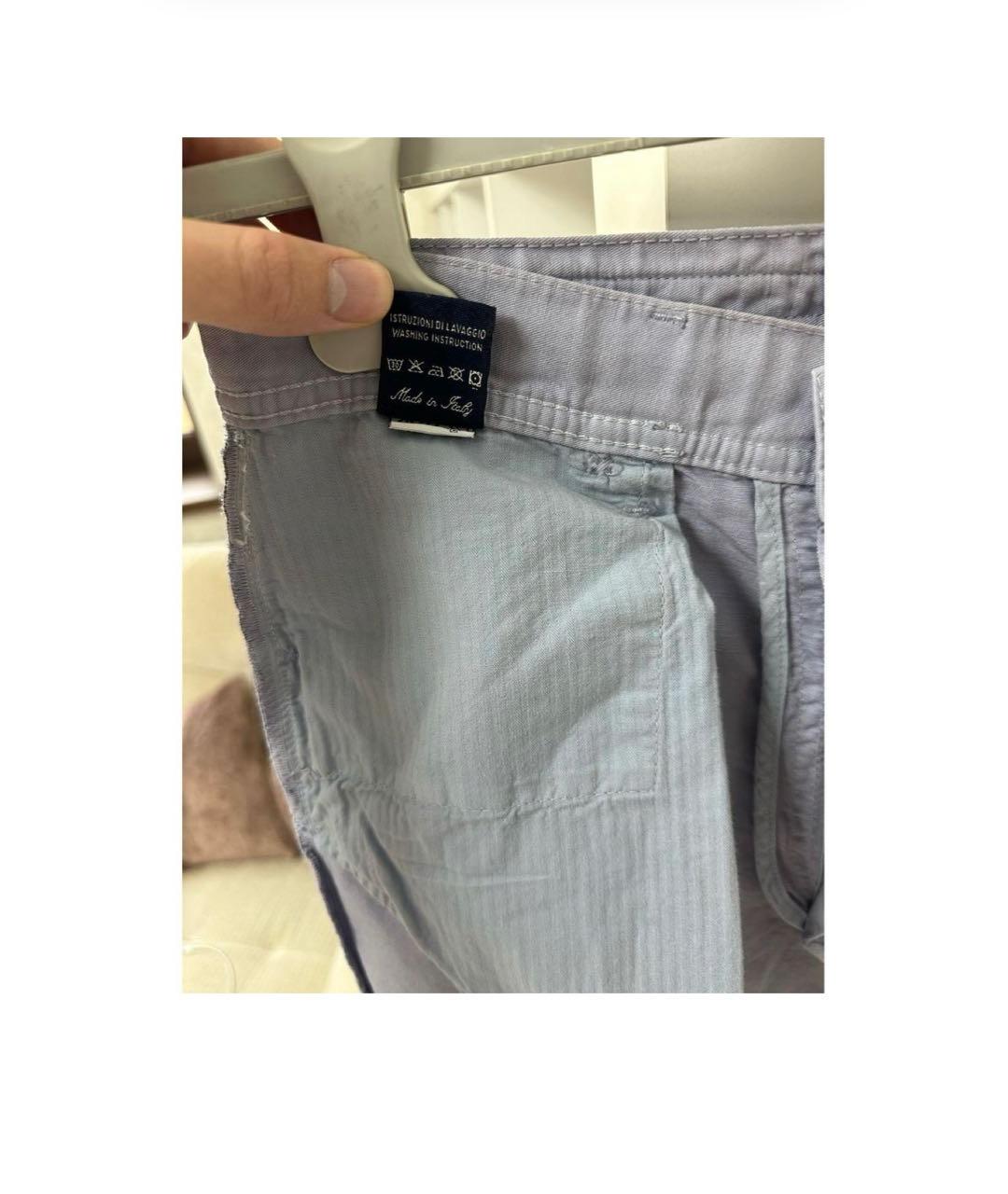 STEFANO RICCI Фиолетовые хлопковые повседневные брюки, фото 3