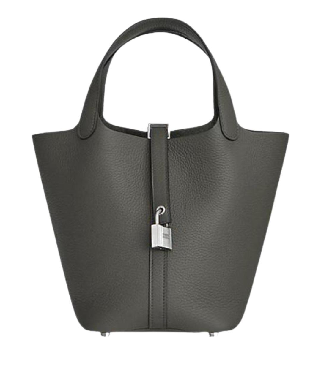 HERMES Серая кожаная сумка через плечо, фото 1