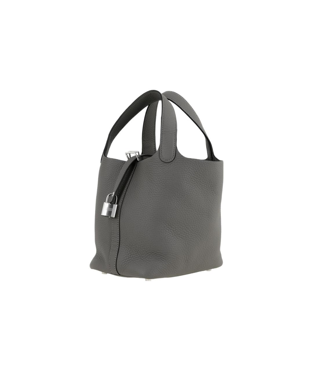 HERMES Серая кожаная сумка через плечо, фото 2