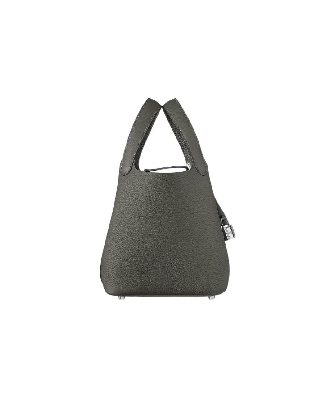 HERMES Серая кожаная сумка через плечо, фото 3