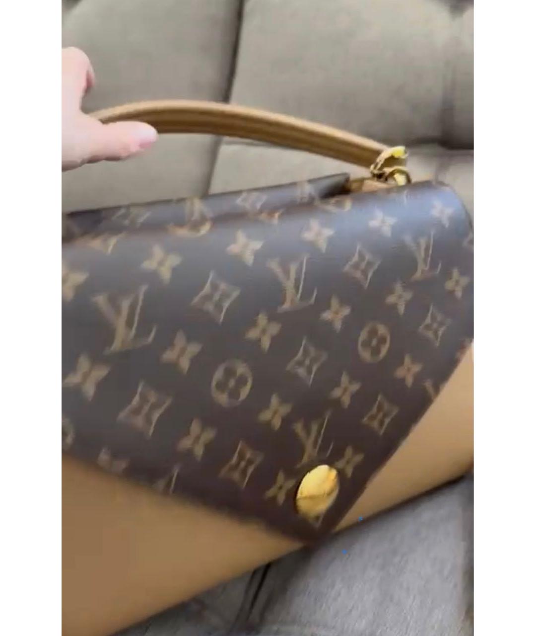 LOUIS VUITTON Бежевая кожаная сумка с короткими ручками, фото 2