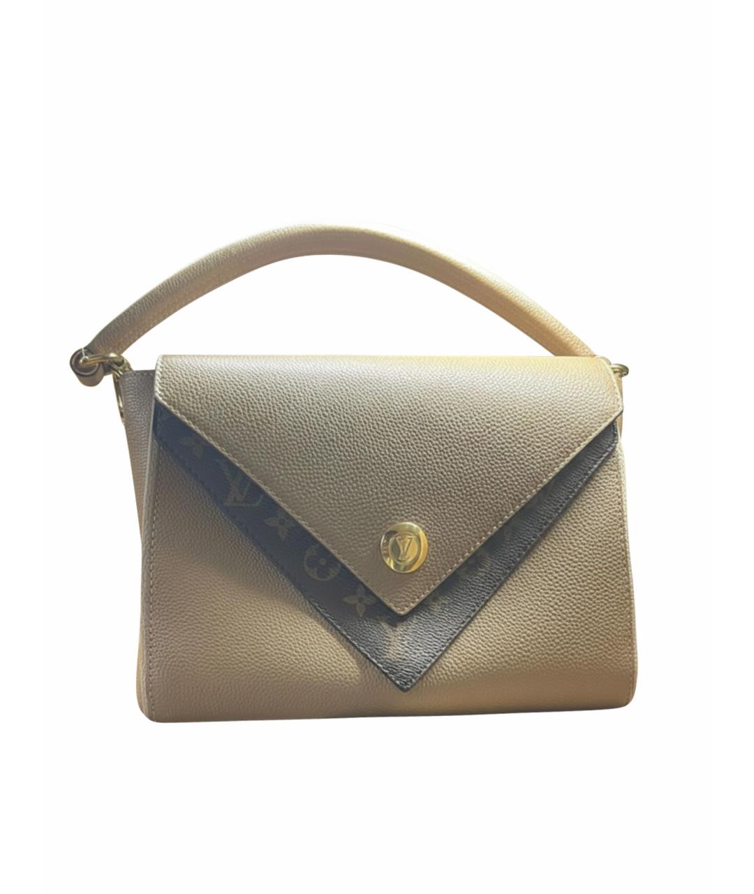 LOUIS VUITTON Бежевая кожаная сумка с короткими ручками, фото 1