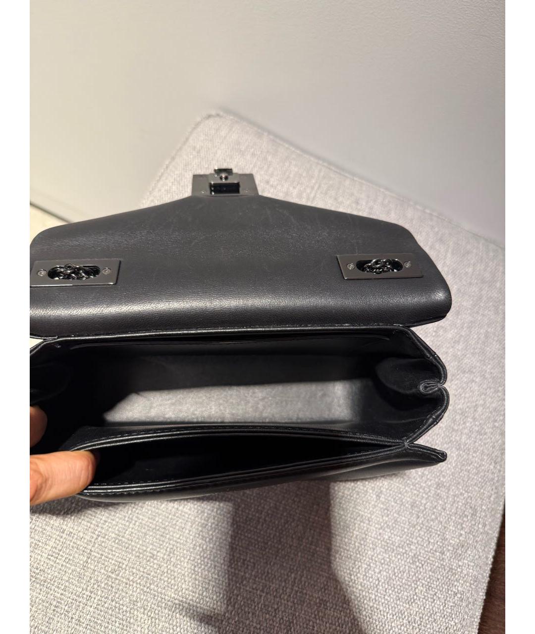 VALENTINO Черная кожаная сумка через плечо, фото 6