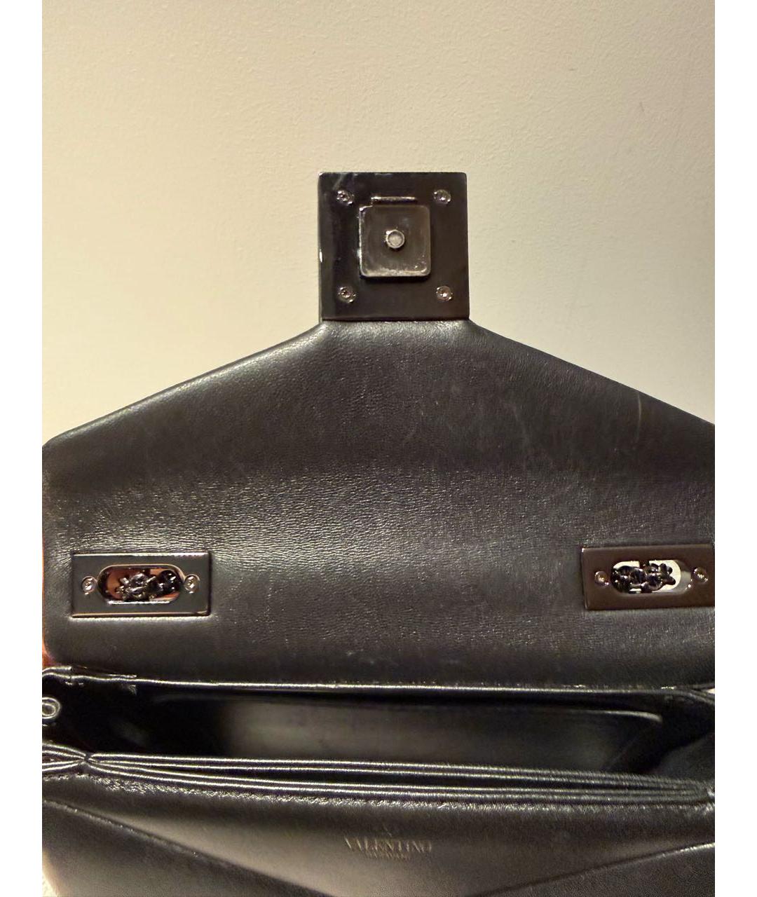 VALENTINO Черная кожаная сумка через плечо, фото 7