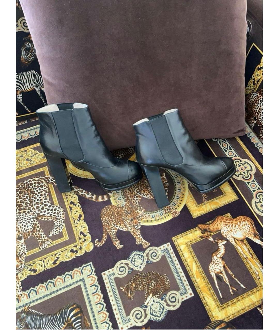 CHANEL Черные кожаные ботильоны, фото 2