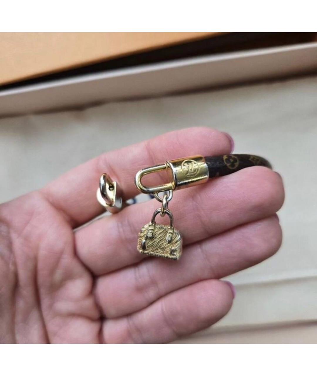 LOUIS VUITTON Коричневый латунный браслет, фото 3