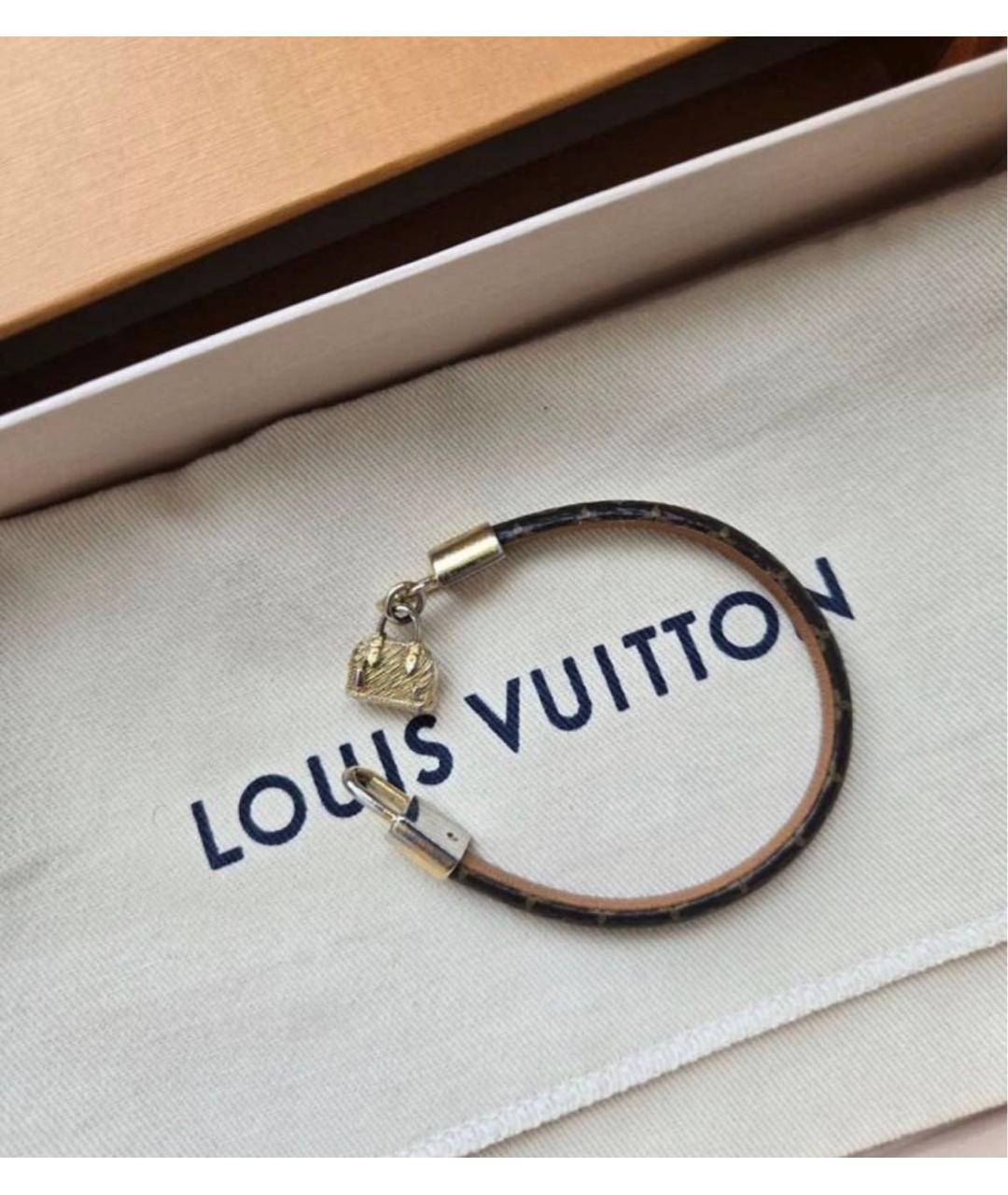 LOUIS VUITTON Коричневый латунный браслет, фото 7