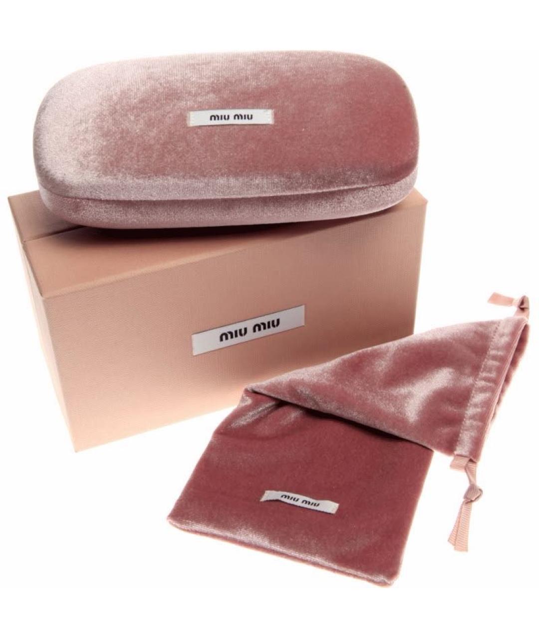 MIU MIU Розовые металлические солнцезащитные очки, фото 4