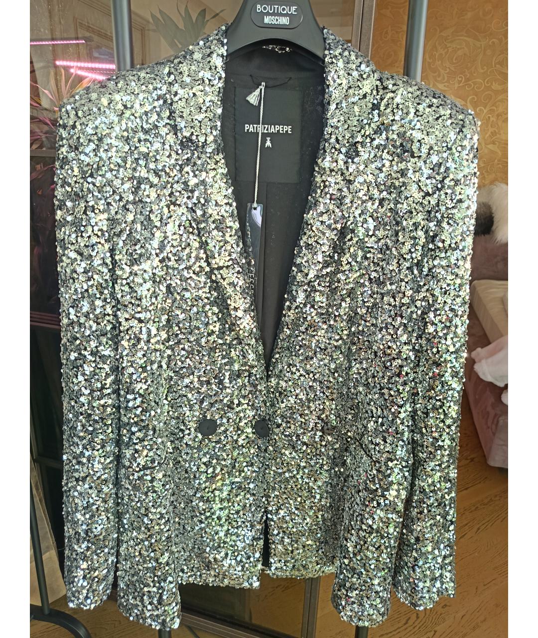 PATRIZIA PEPE Серебрянный жакет/пиджак, фото 7