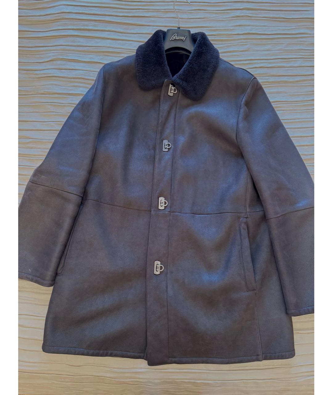 FERRAGAMO Коричневая кожаная дубленка/шуба, фото 5