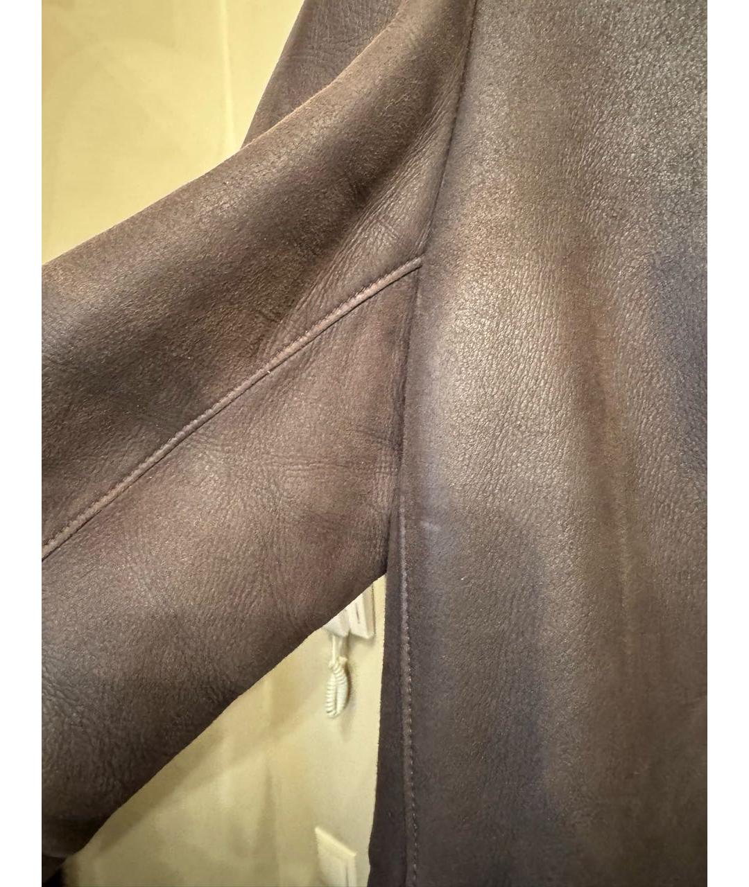 FERRAGAMO Коричневая кожаная дубленка/шуба, фото 2