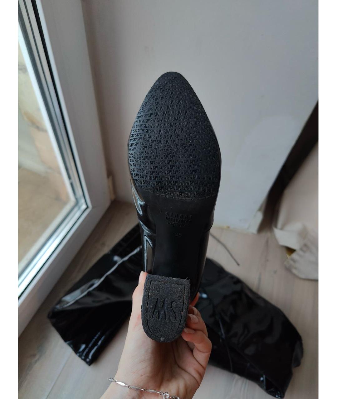 STUART WEITZMAN Черные ботфорты из лакированной кожи, фото 5