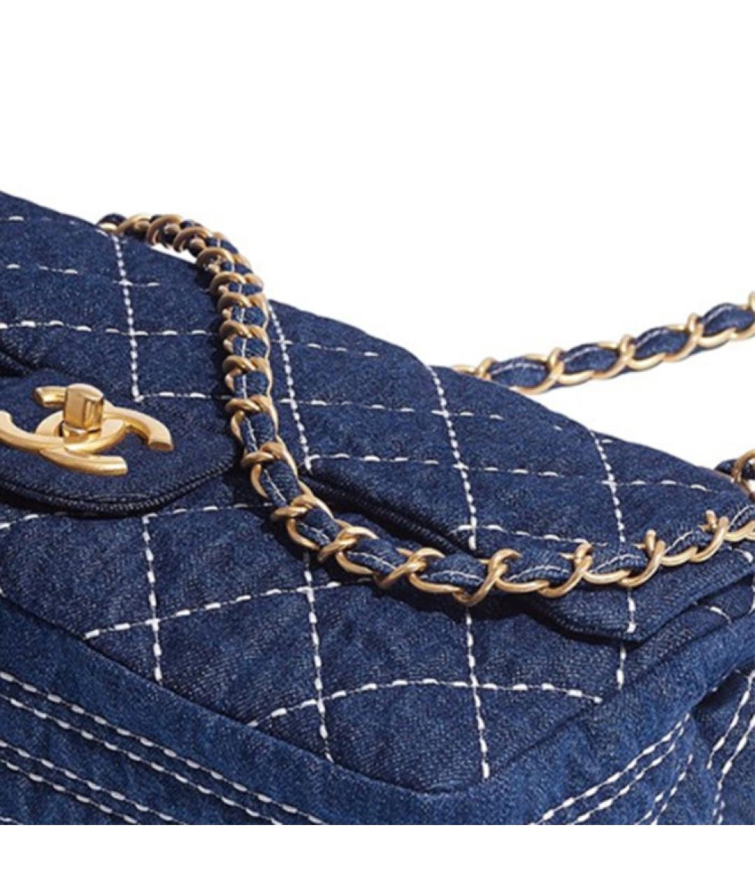 CHANEL Синяя деним сумка через плечо, фото 4