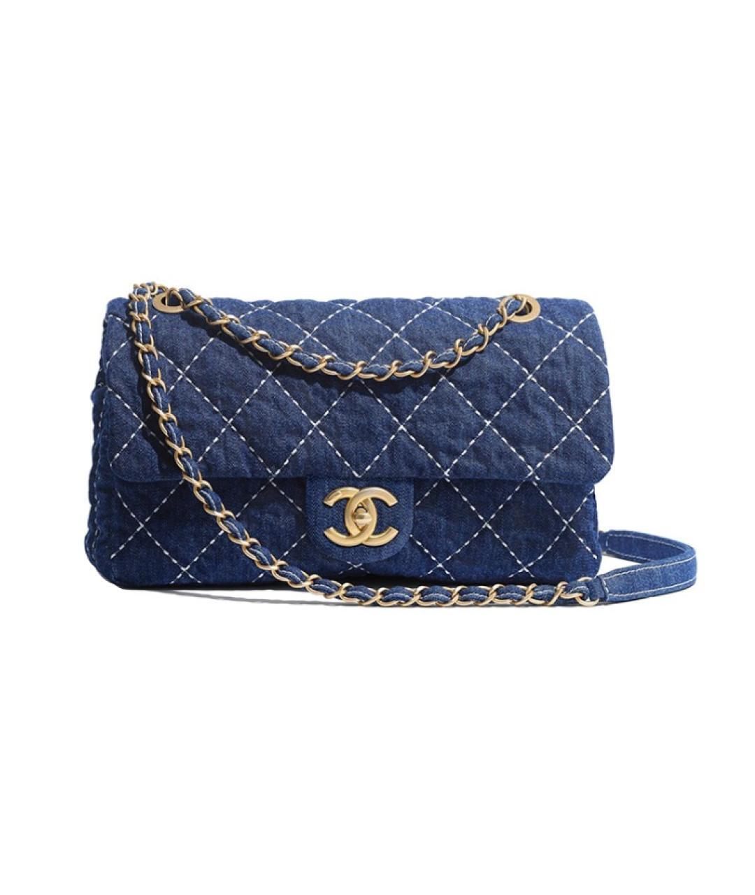 CHANEL Синяя деним сумка через плечо, фото 6