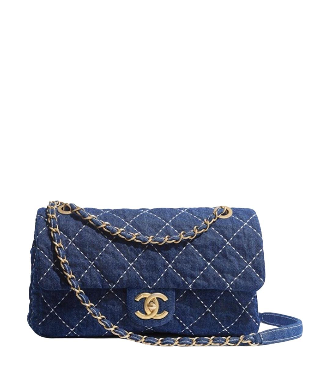 CHANEL Синяя деним сумка через плечо, фото 1