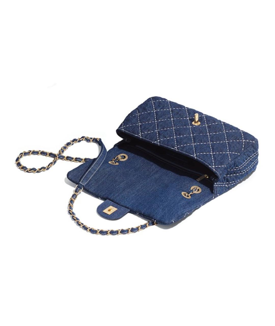 CHANEL Синяя деним сумка через плечо, фото 3