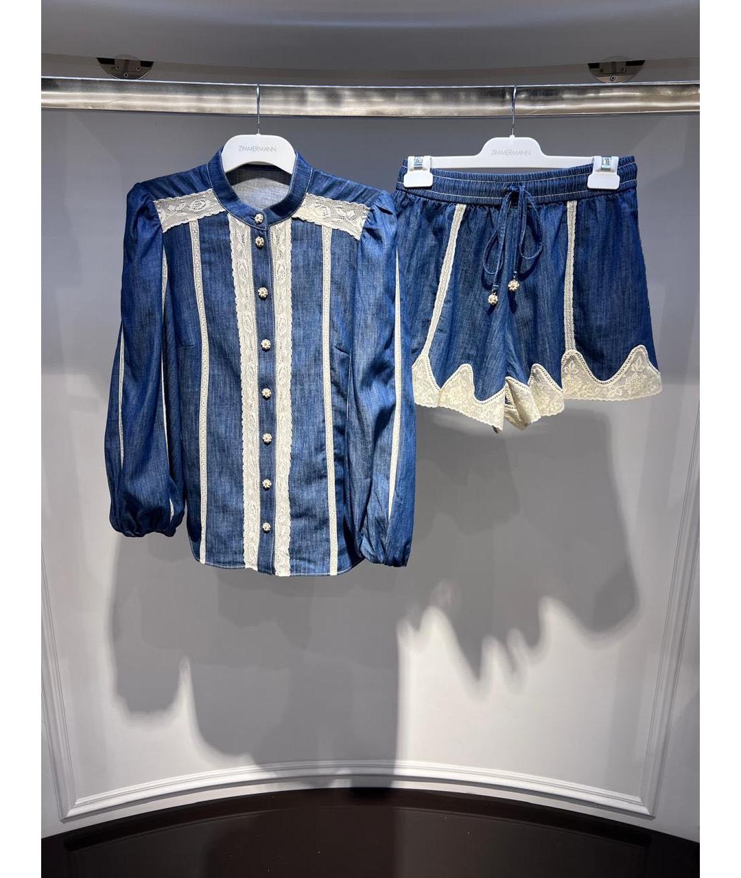 ZIMMERMANN Синий хлопковый костюм с брюками, фото 4