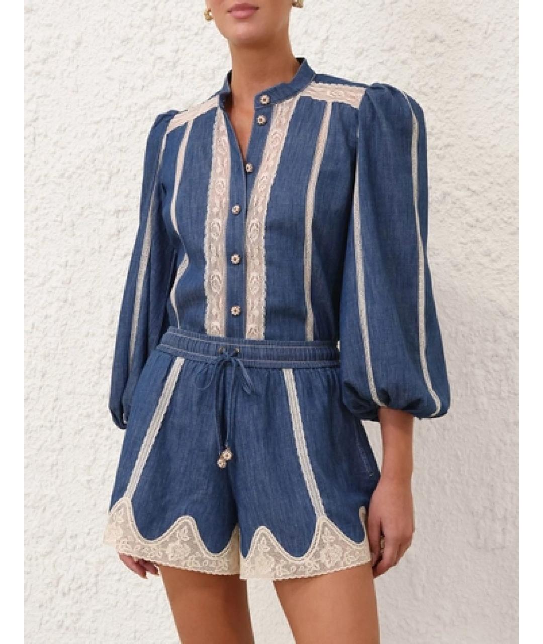 ZIMMERMANN Синий хлопковый костюм с брюками, фото 2