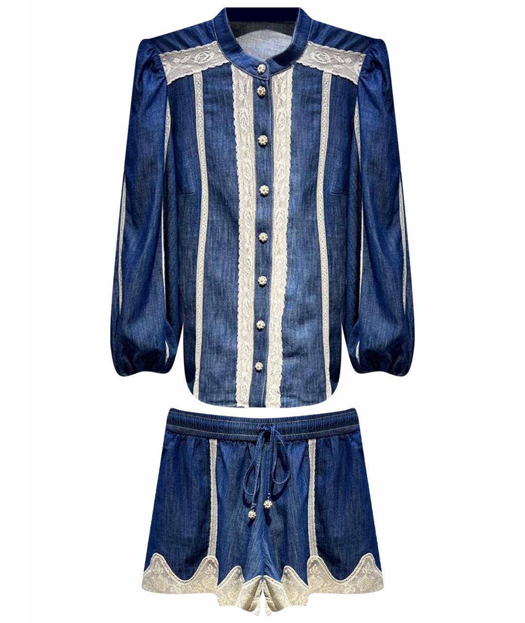 ZIMMERMANN Синий хлопковый костюм с брюками, фото 1