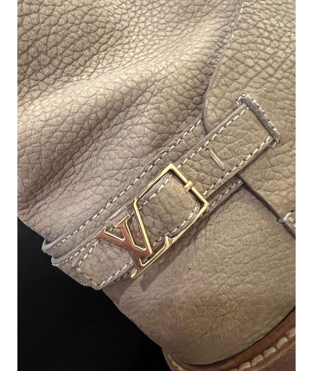 LOUIS VUITTON Бежевые кожаные сапоги, фото 5