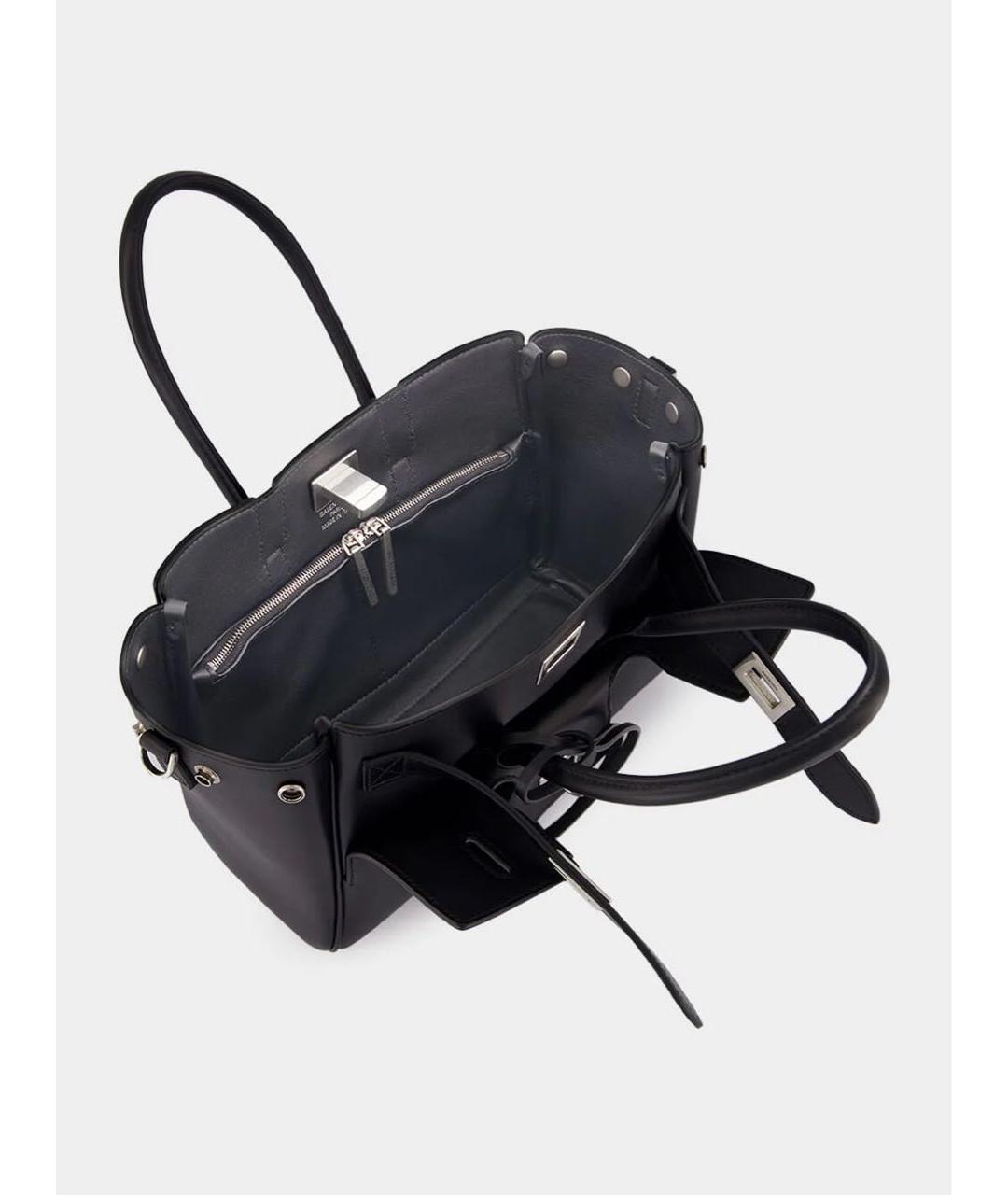 BALENCIAGA Черная кожаная сумка тоут, фото 5