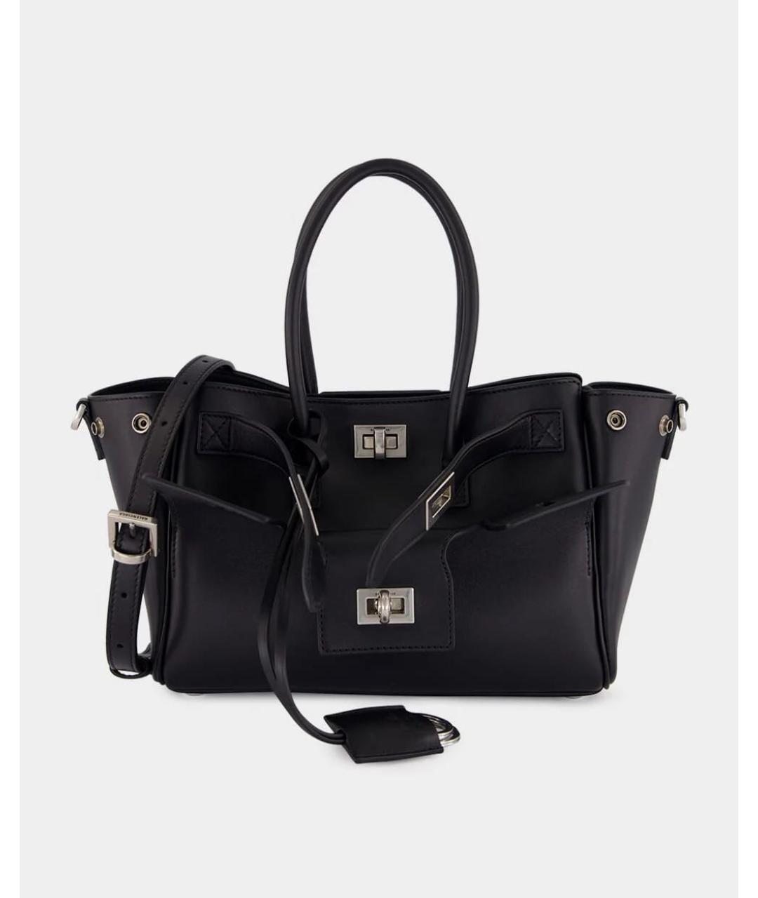 BALENCIAGA Черная кожаная сумка тоут, фото 1