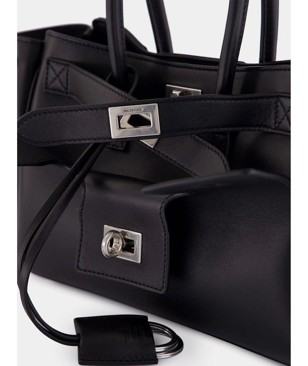 BALENCIAGA Черная кожаная сумка тоут, фото 6