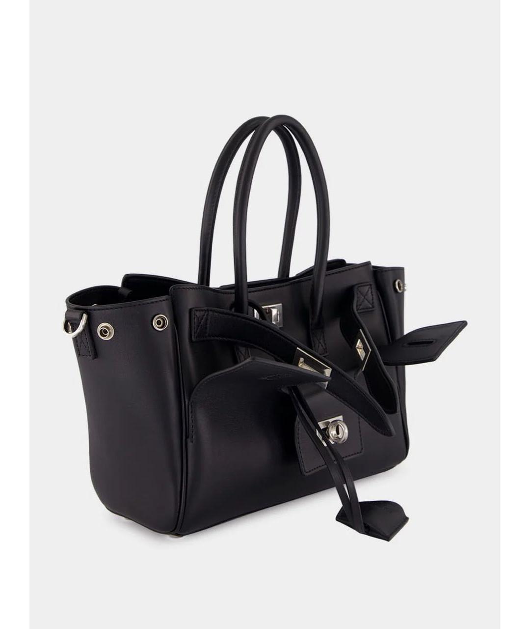 BALENCIAGA Черная кожаная сумка тоут, фото 4