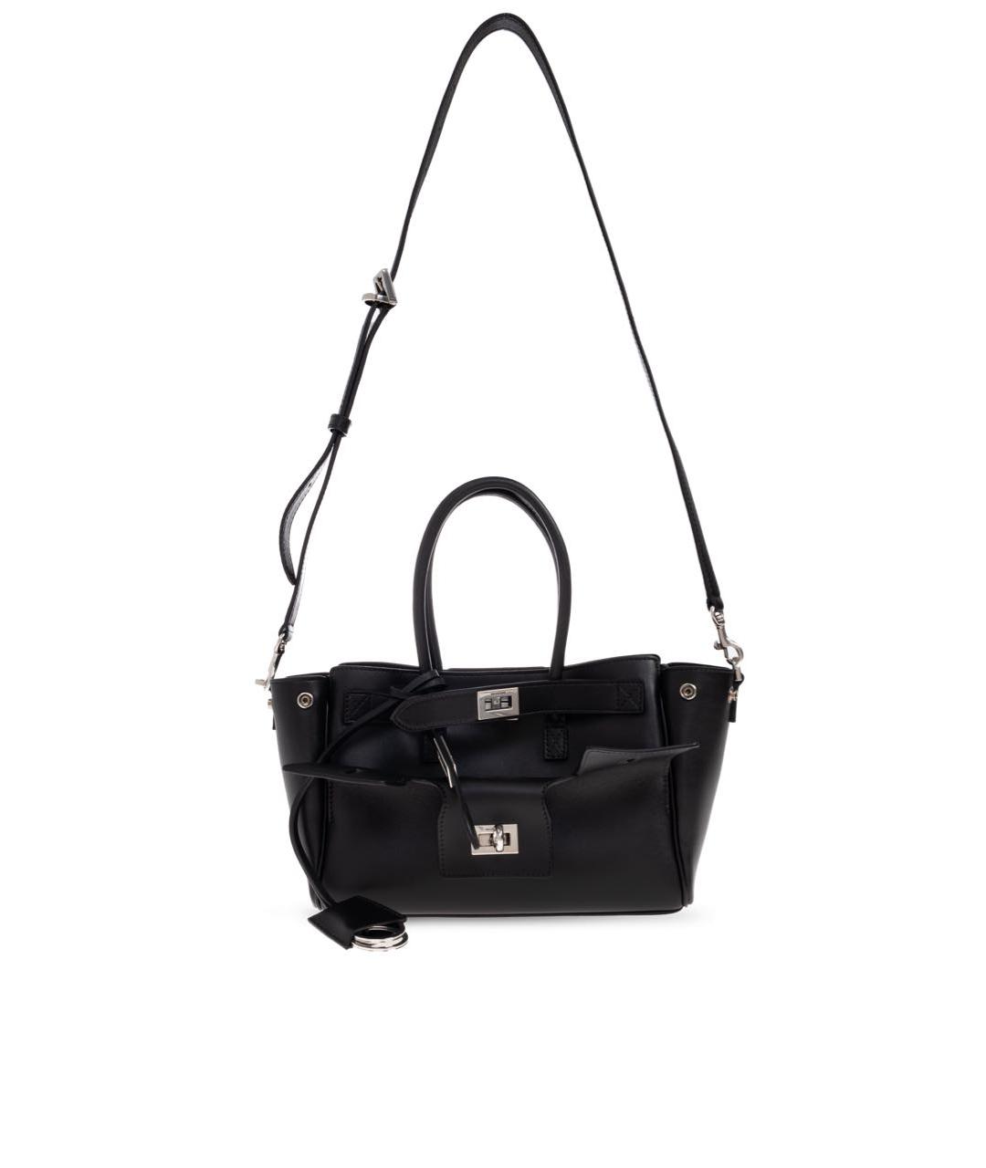 BALENCIAGA Черная кожаная сумка тоут, фото 8