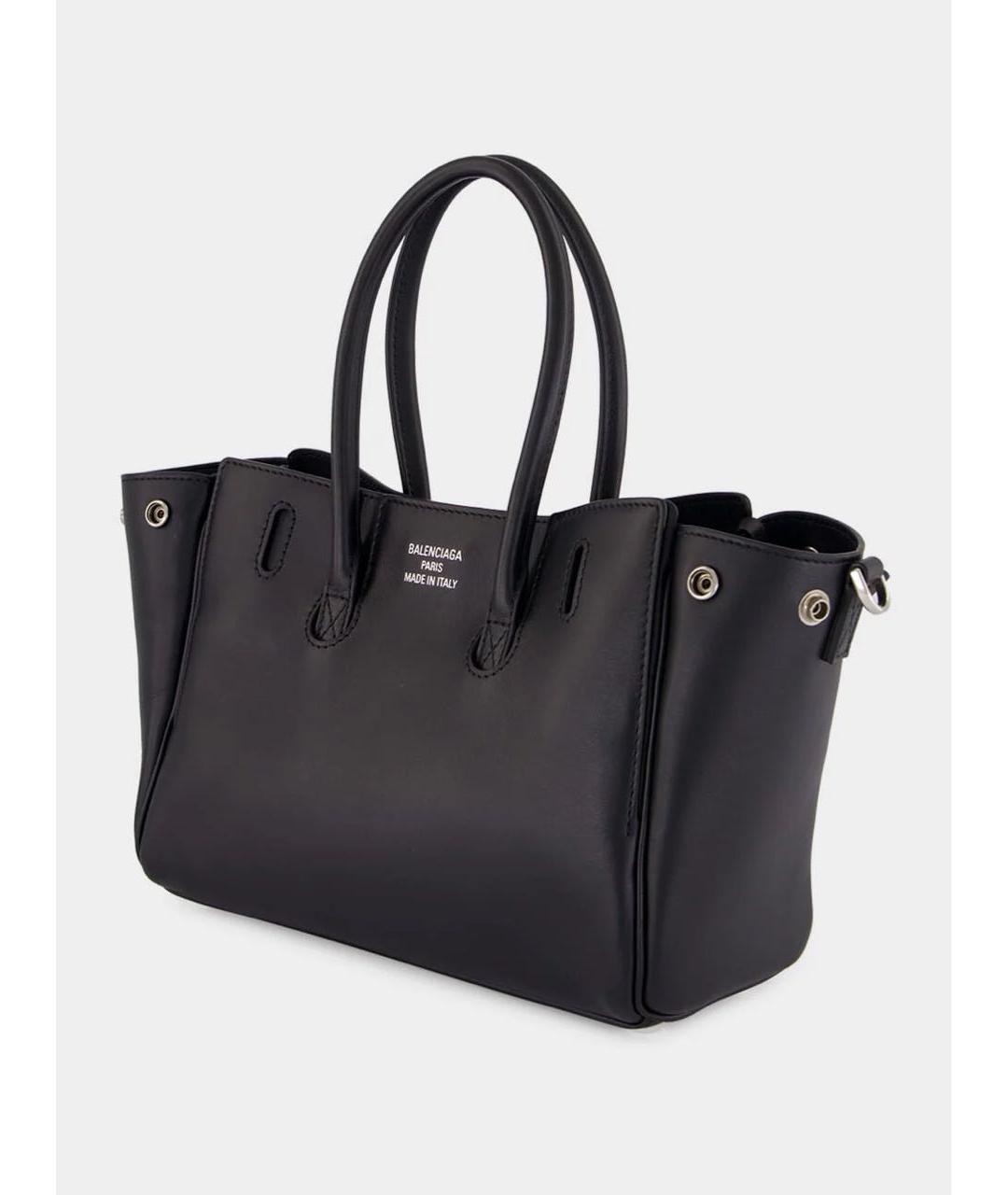 BALENCIAGA Черная кожаная сумка тоут, фото 3