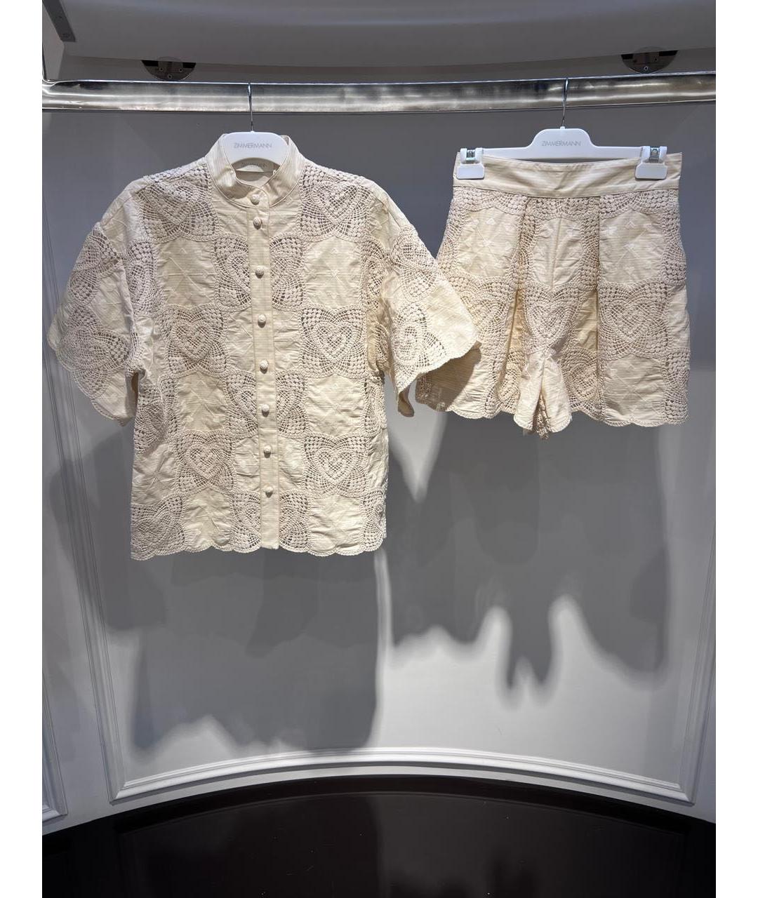ZIMMERMANN Бежевый хлопковый костюм с брюками, фото 3