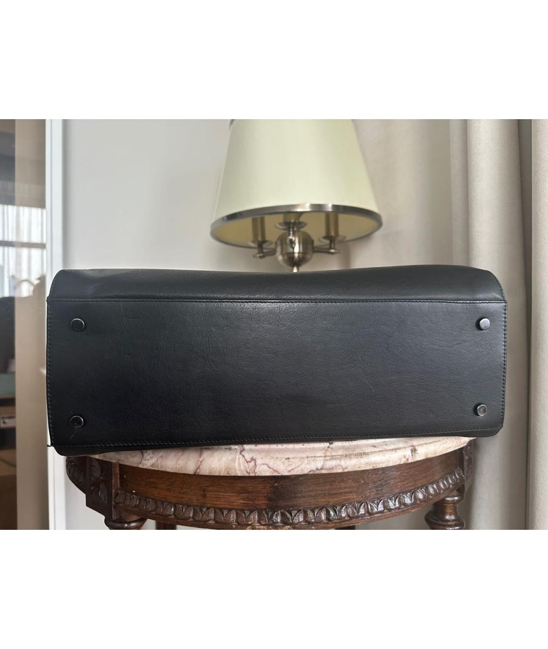 FABIANA FILIPPI Черная кожаная сумка с короткими ручками, фото 6