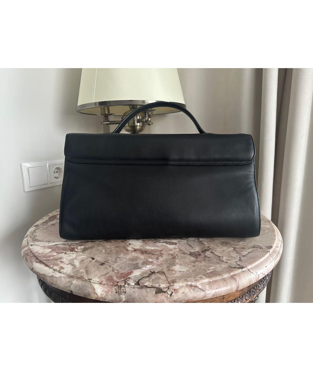 FABIANA FILIPPI Черная кожаная сумка с короткими ручками, фото 3