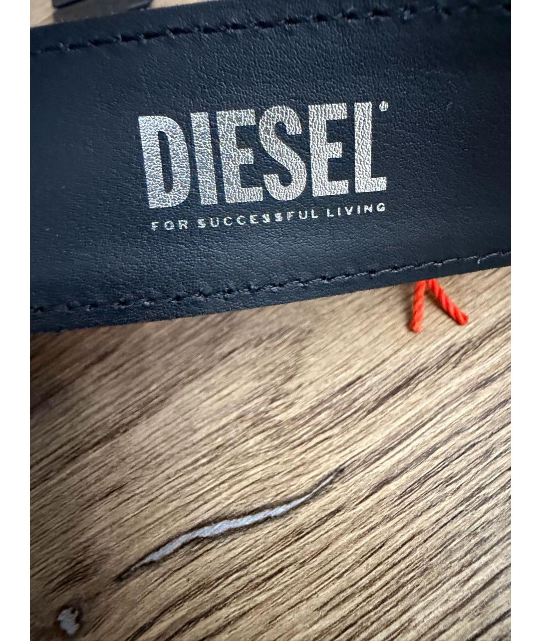 DIESEL Черный кожаный ремень, фото 4