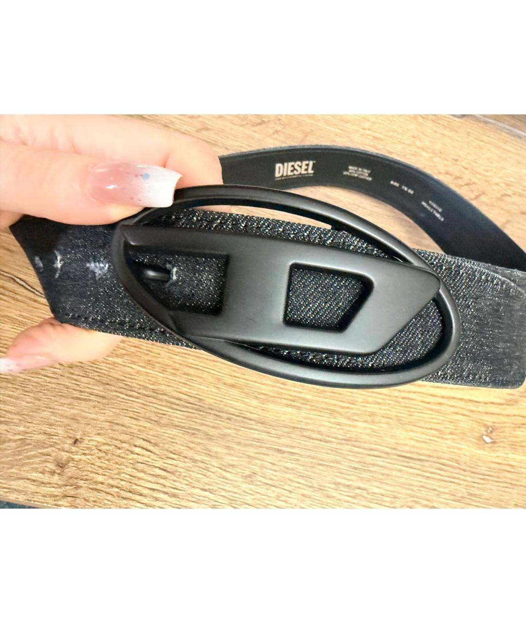 DIESEL Черный кожаный ремень, фото 2