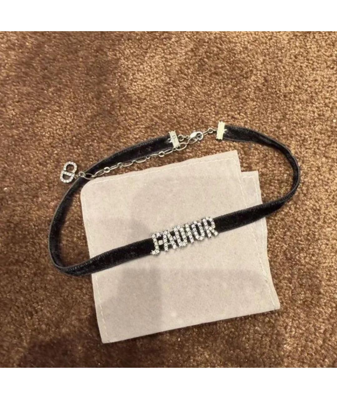 CHRISTIAN DIOR Черный металлический чокер, фото 4