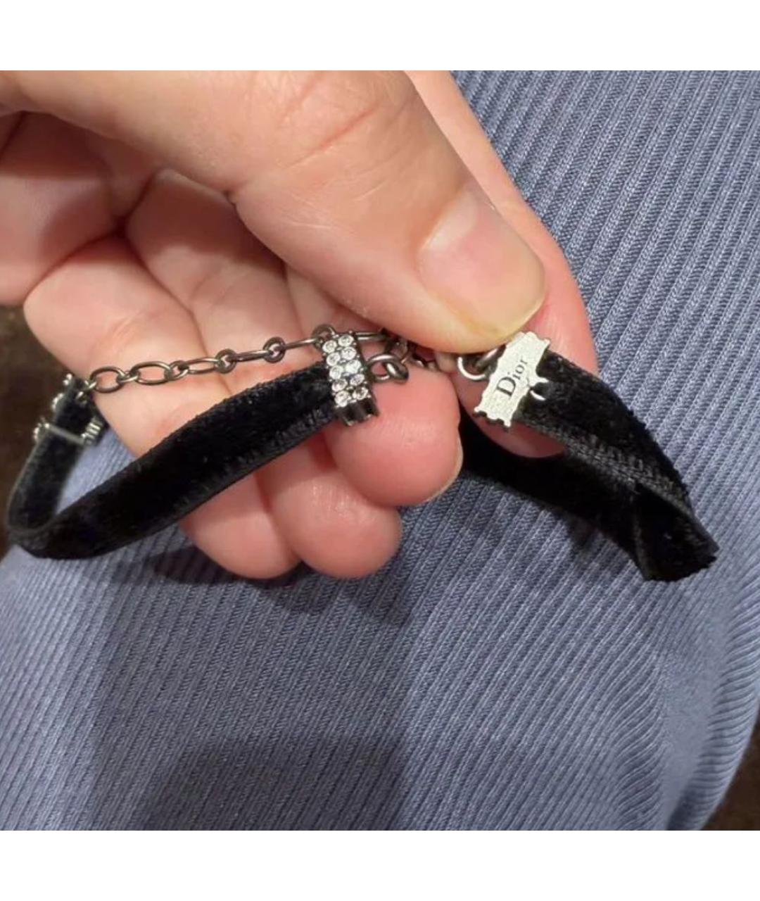 CHRISTIAN DIOR Черный металлический чокер, фото 5
