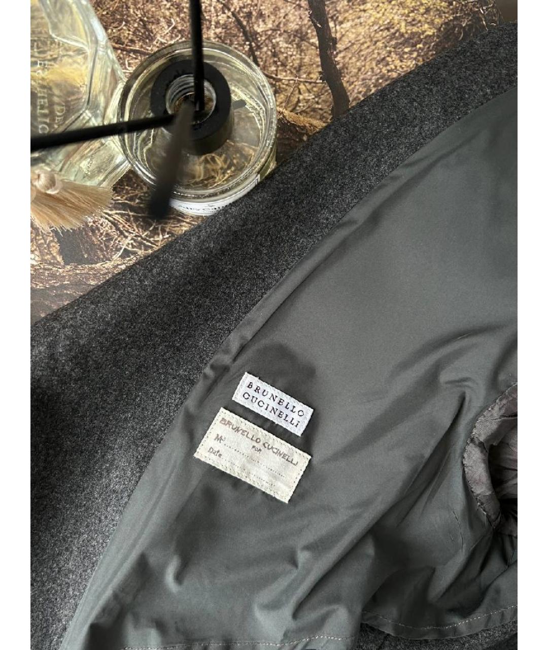 BRUNELLO CUCINELLI Серый шерстяной жакет/пиджак, фото 3