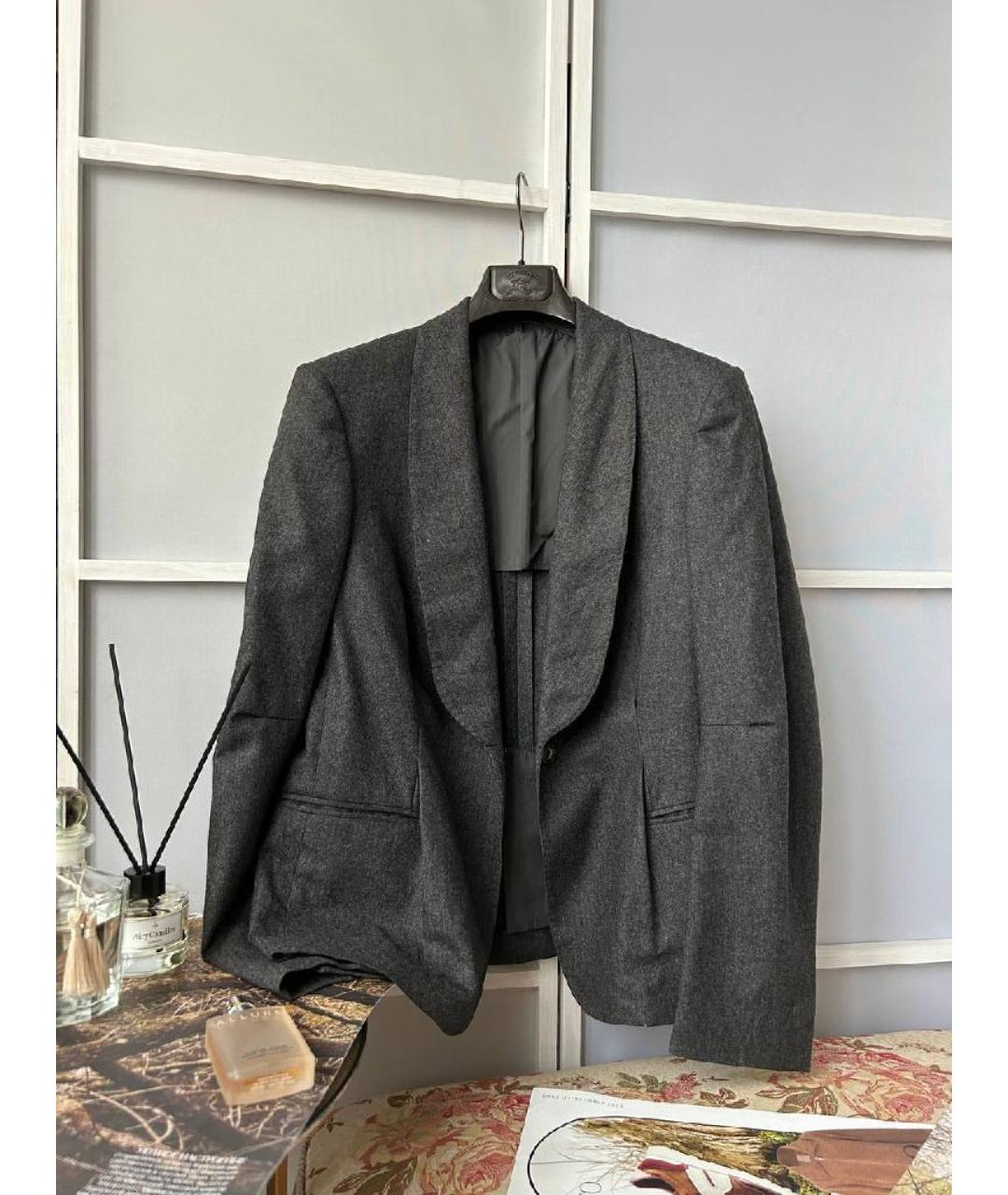 BRUNELLO CUCINELLI Серый шерстяной жакет/пиджак, фото 7